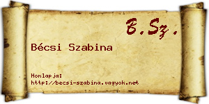 Bécsi Szabina névjegykártya