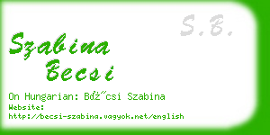 szabina becsi business card